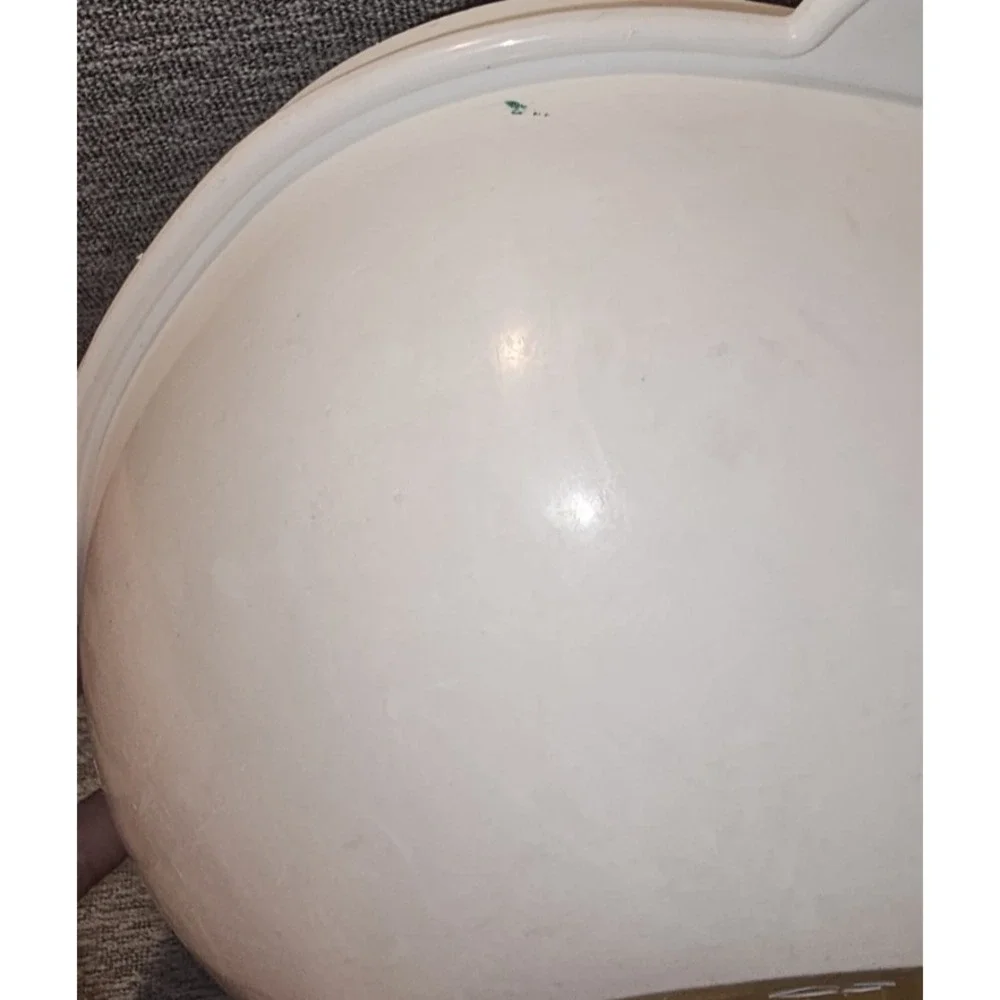 Vintage Tupperware Large 10 Cup 2.4L Servalier Bowl White with Yellow Lid Stains